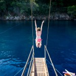 Eilis jumping, Sailing Turkey, The Two Drifters, www.thetwodrifters.net