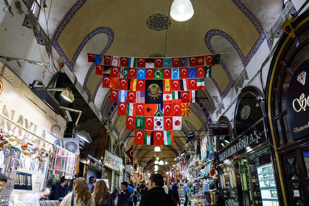 Flags, Grand Bazaar, Istanbul, The Two Drifters, www.thetwodrifters.net