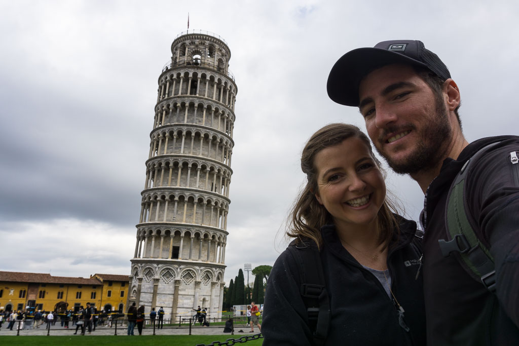 Us with the Leaning Tower of Pisa, The Two Drifters, www.thetwodrifters.net